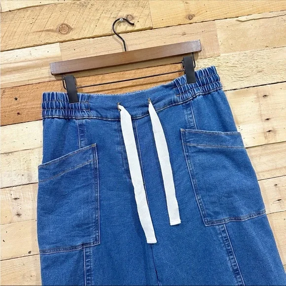 Anthropologie Maeve Tie Waist Wide Leg Jeans Size Medium Denim
